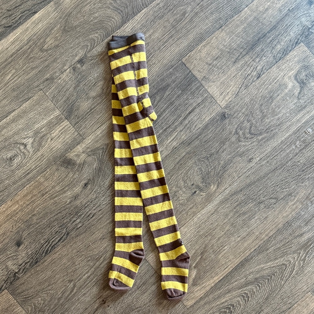 Mustard and mocha girls Striped Tights